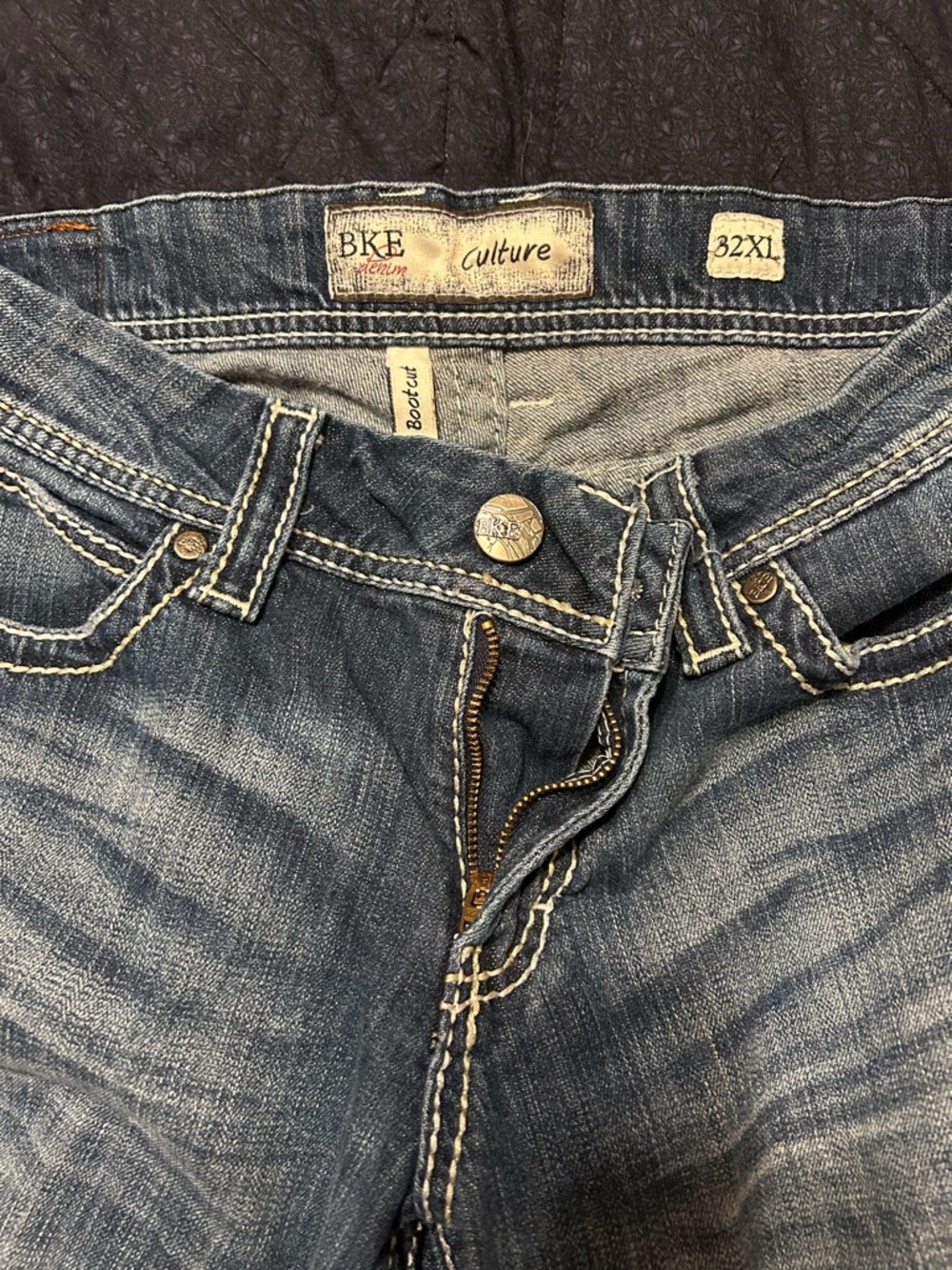 BKE Men's Faded Blue Bootcut Jeans